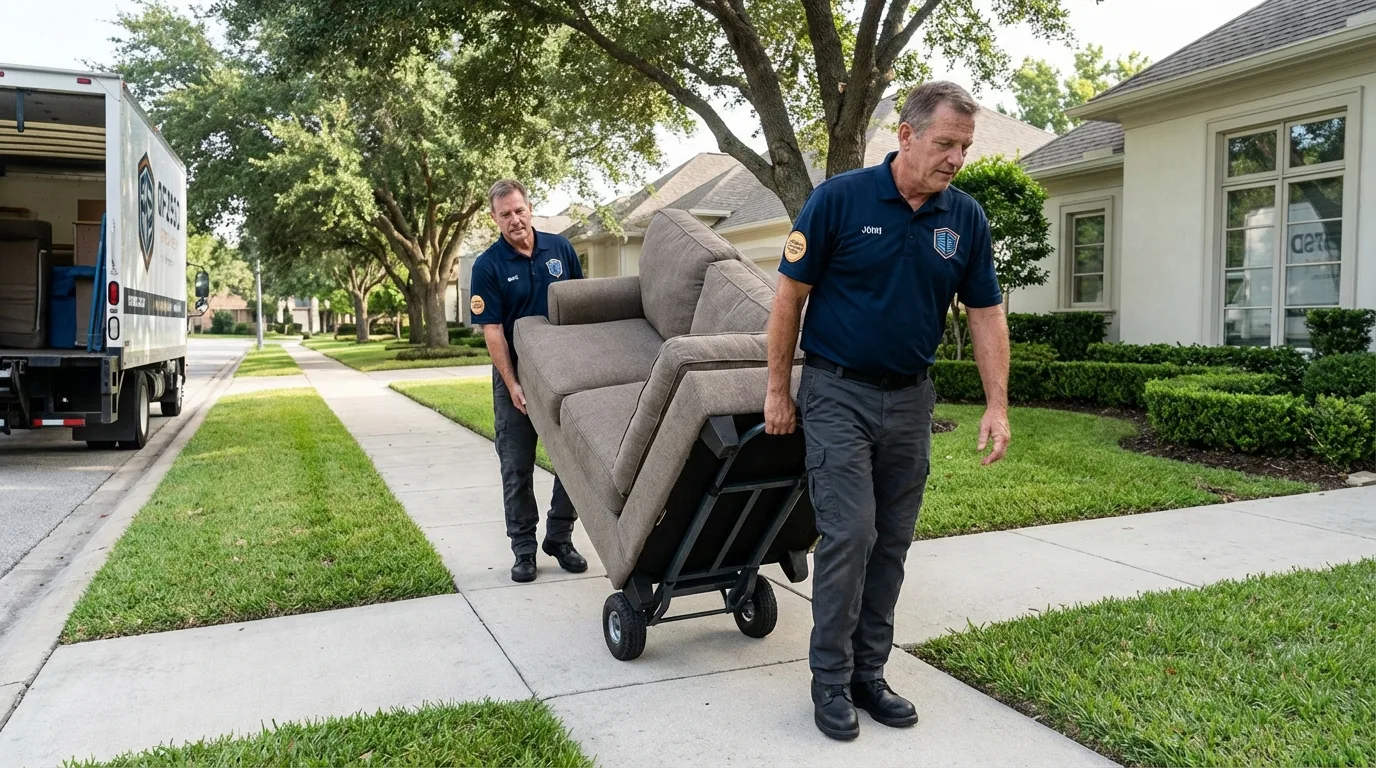 Local residential moving crew loading furniture in Martinsville, IN